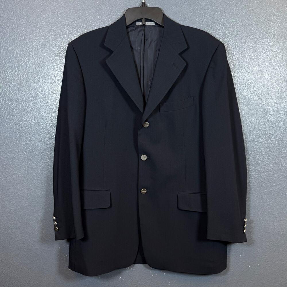 Salvatore Ferragamo 50eu men’s blue sport coat blazer 3 dots suit jacket